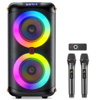 jyx t27 altavoz bluetooth inalambrico maquina de karaoke con 2 microfonos altavoz de fiesta de karaoke en casa con luz ledbateria de 6000 mah