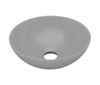 Lavabo - lavamanos de cuarto de baño redondo cerámica gris claro