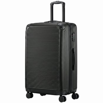 HOMCOM Maleta rígida grande 116L, equipaje expandible con 4 ruedas, bolsa húmedo/seco, 50x33x77 cm, Negro