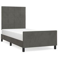 estructura de cama sin colchon terciopelo gris oscuro 80x200 cm vidaxl