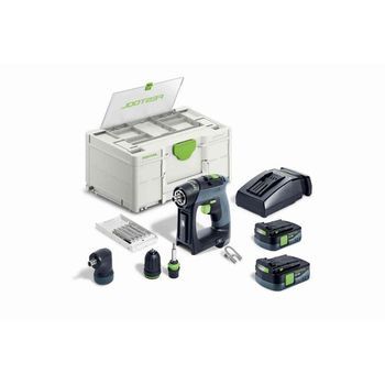 Taladro Atornillador A Batería Cxs 12 2,5 - Festool - Con 2 Baterías 10,8v 2,5ah - Cargador - Accesorios - Systainer - 576865
