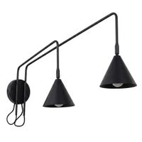 aplique negro acero alt 30 cm