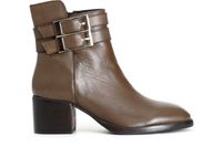 botin mujer piel con hebillas taupe