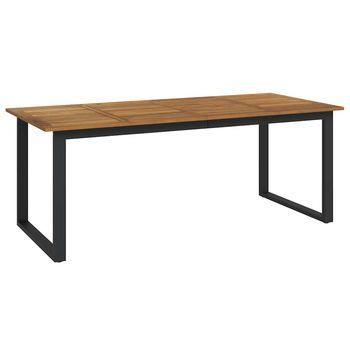 Mesa De Jardín | Mesa De Exterior Con Patas En U Madera Maciza Acacia 200x90x75 Cm