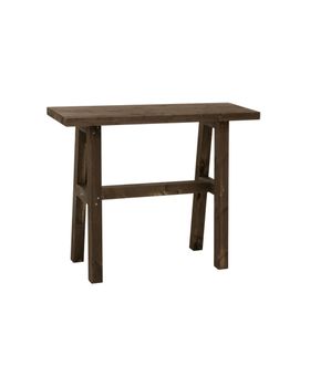Consola de madera maciza en tono nogal de 100x80cm