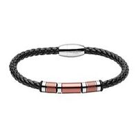pulsera para hombre en policuero y acero inoxidable