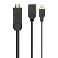 aisens conversor activo hdmi 20  usb alim a displayport v12 hdmim-usbm-dph negro 10cm
