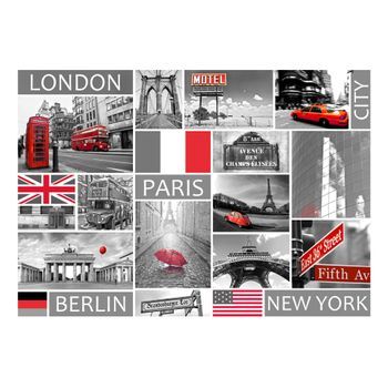 Papel Pintado 3d - London, Paris, Berlin, New York (150x105 Cm)