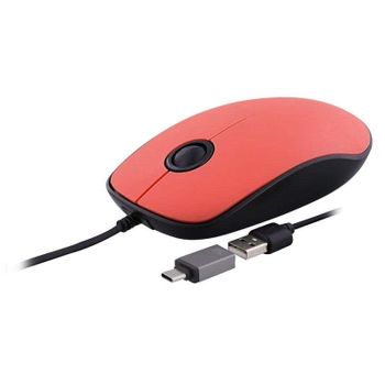 Ratón TnB Sunset con cable USB-A y adaptador USB-C 1000 DPI rojo