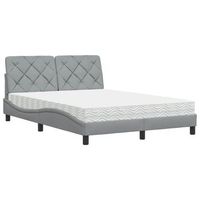 cama con colchon tela gris claro 120x200 cm