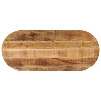 Tablero De Mesa Ovalado Madera Maciza Mango Rugosa 120x60x2,5cm Vidaxl