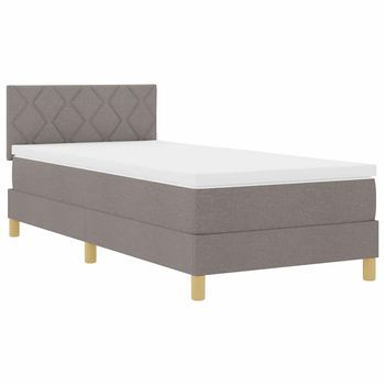 Cama Box Spring Con Colchón Con Colchón Taupé 100 X 200 Cm Tela