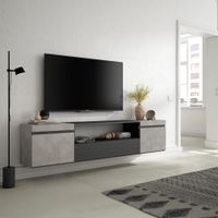 mueble tv efecto madera cemento 200x35x45cm colgado