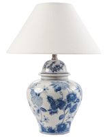 lampara de mesa  porcelana blanco azul
