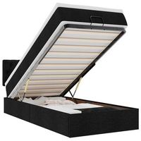 cama otomana con colchon negra 90x200 cm tela vidaxl