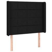 cabecero cama mueble de dormitorio con led de tela 103 x 16 x 118128 cm negro m020001143
