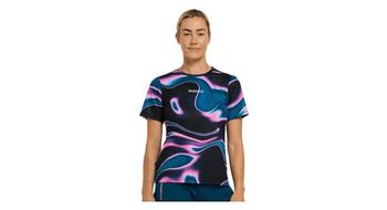 Maillot de manga corta aurora negro rosa dharco  mujer