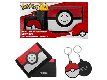 Pack Merchandising - Sherwood Pokemon Set billetera + Llavero Pokeball, Licencia Oficial