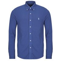 polo ralph lauren camisa manga larga camisa ajustada con cuello abotonado en polo featherweight para hombre