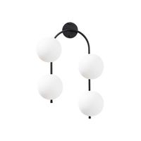 lampara de pared jewel-10595 crema negro metal vidrio 40x26x62 cm