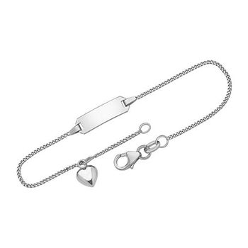 Pulsera con motivo de corazón 9 quilates oro blanco