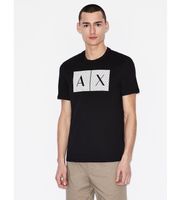 ax armani exchange para hombre 8nztckz8h4z1200 camiseta cuadrados negro m casual algodon manga corta