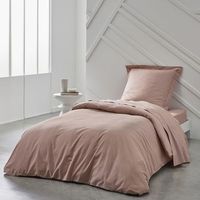 funda nordica lisa 100 algodon calidad 144 hilos rosado 260x240cm