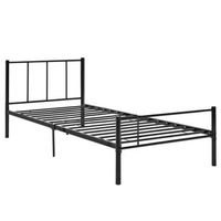 cama individual de metal con somier de laminas de acero negro 90 x 200 cm 030002694