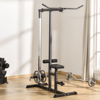 Máquina De Musculación Homcom Acero Pvc, 107x120x190 Cm, Negro