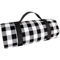 mantel de picnic xl a cuadros blancos y negros 280x140cm