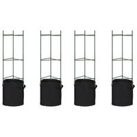 tutores para tomates con bolsa 4 uds de acero y pp 116 cm vidaxl