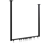 barra de colgar fenton con 12 perchas metal negro 7x80x80 cm