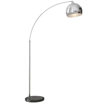 HOMCOM Lámpara de Pie en Forma Arco Moderna Portalámpara E27 40 W con Interruptor de Pie 110-115x30x170-180 cm Plata y Negro   Aosom España