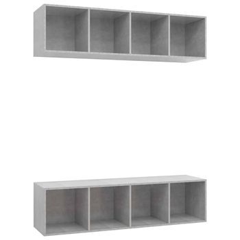 Muebles De Salón De Pared 2 Uds | Mueble Tv Madera Ingeniería Gris Hormigón Cfw29549