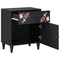 mesita de noche 33x50x60 cm madera - multicolor