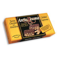 turron de chocolate con almendras antiu xixona etiqueta negra 200g