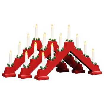 Puente De Velas Navideñas 3 Uds. 7 Led Blanco Cálido Vidaxl