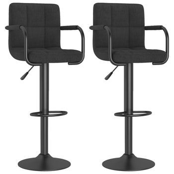 2 Uds Taburetes De Cocina | Taburete De Bar | Taburete Alto Tela Negro