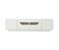 mueble tv 180x40x45 cm - lowboard con 2 cajones y 2 armarios con led para tv de 75 blanco