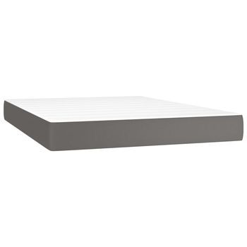 Colchón Matrimonial | Colchón De Cama | Colchão De Muelles Ensacados Cuero Sintético Gris 140x190x20 Cm