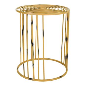 Macetero de metal amarillo 39x39x48h cm