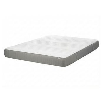 Colchón De Espuma Viscoelástica Medio Con Funda Extraíble De Poliéster Blanco Y Gris 140 X 200 Cm Whisper