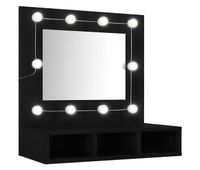 vidaxl mueble con espejo y led negro 60x315x62 cm