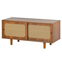 mueble zapatero de ratan con 2 puertas y estante 104 x 40 x 48 cm