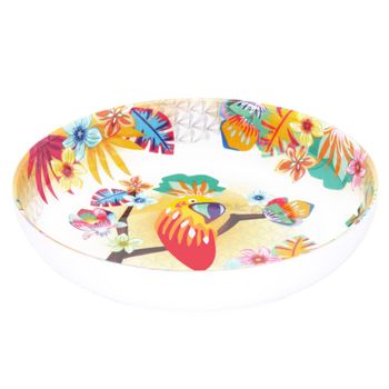 Plato hondo de melamina con estampado tropical 20 cm