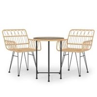 conjunto comedor jardin 3 uds  mueble jardin mesa y sillas ratan sintetico