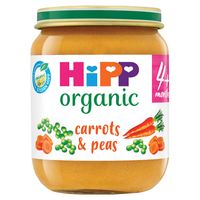 hipp organic carrots  peas jar 4 months
