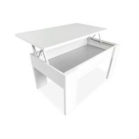 mesa de centro elevable para salon comedor color blanco