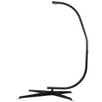 costway soporte de hamaca con forma de c sosten solido en material de alta calidad antioxido negro hasta 150 kg