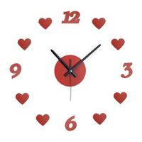 reloj de pared diy corazones - redblack - 45x355x128cm